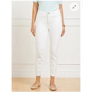 NWT Talbots White Jegging Crop Pants Jeans Denim Stretch High Waist Skinny 6